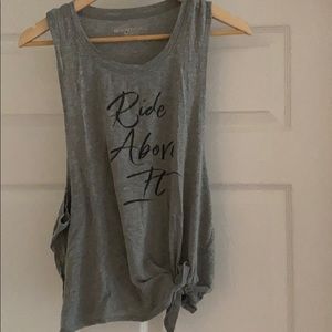 Grey Cyclebar “ride above it” shirt